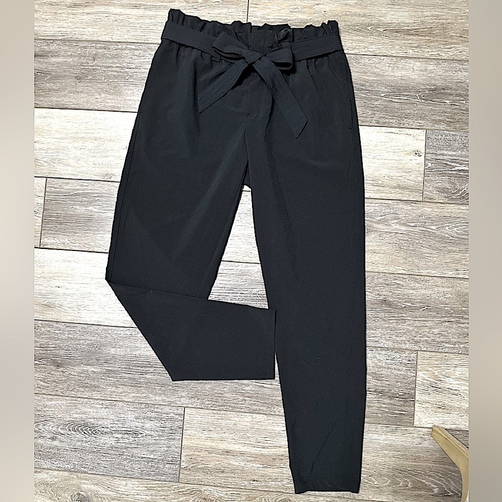 #6) 32 Degrees Cool black high waist pants with belt and front zipper size S